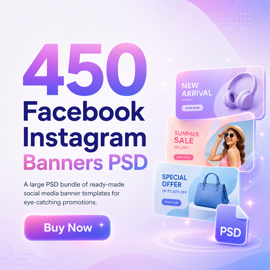450 Facebook & Instagram Banners PSD